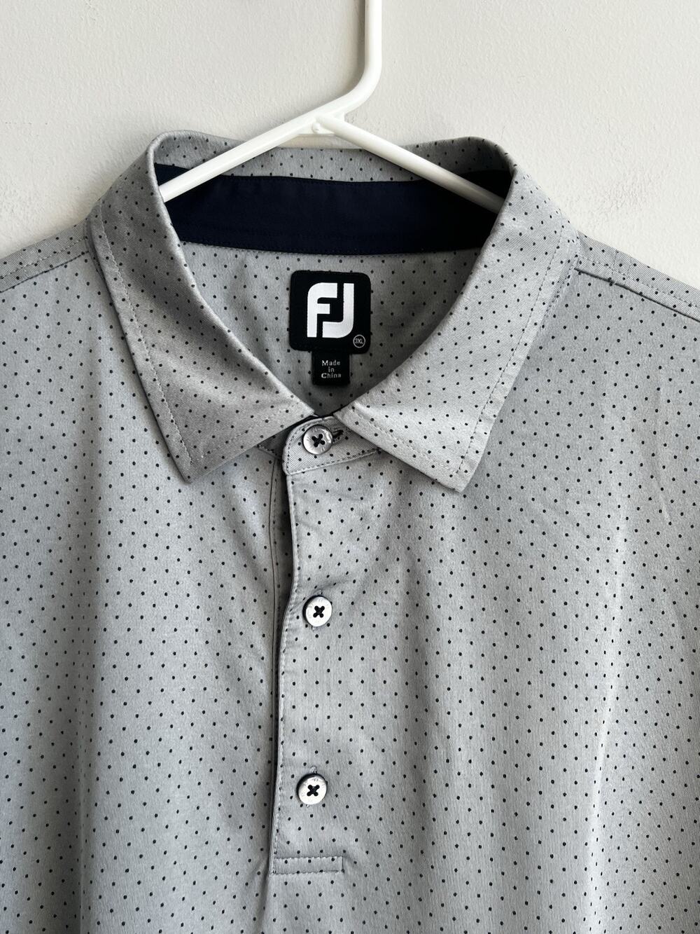 FootJoy Performance Polo Shirt Mens 3XL Blue Geometric Dots Golf Short Sleeve